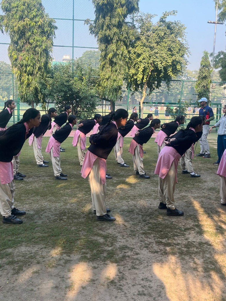 School Girls Warm-Up & Stretching Line
